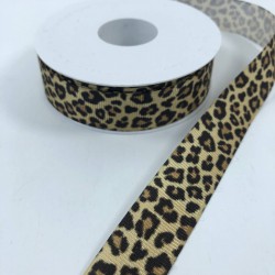 Sarı Leopar Desenli Grogren Kurdele-KDL-1124