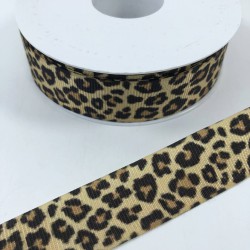 Sarı Leopar Desenli Grogren Kurdele-KDL-1124