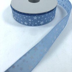 Mavi Yıldız Desenli Tafta Kurdele-KDL-1126