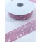 Koyu Pembe Gri Yıldız Desenli Tafta Kurdele-KDL-1130