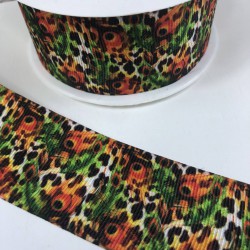 Renkli Tavuzkuşu Desenli Grogren Kurdele-KDL-1132