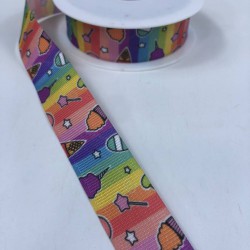 Rengarenk Dondurma Desenli Grogren Kurdele-KDL-1142