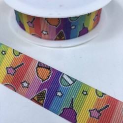 Rengarenk Dondurma Desenli Grogren Kurdele-KDL-1142