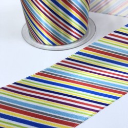 Renkli Çizgili Saten Kurdele-KDL-1150