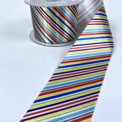 Renkli Çizgili Saten Kurdele-KDL-1150