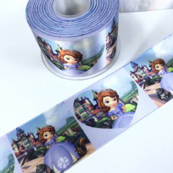 Prenses Figürlü Saten Kurdele En 6 Cm-KDL-1151