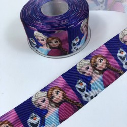 Elsa Anna İki Kız Figürlü Grogren Kurdele En 4 Cm-KDL-1155