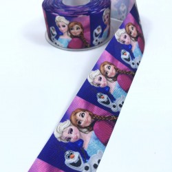 Elsa Anna İki Kız Figürlü Grogren Kurdele En 4 Cm-KDL-1155