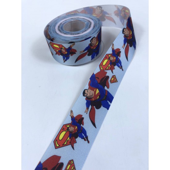 Mavi Superman Figürlü Grogren Kurdele En 4 Cm-KDL-1159