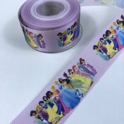 Pembe Kız Desenli Grogren Kurdele En 4 Cm-KDL-1161