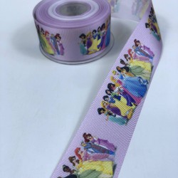 Pembe Kız Desenli Grogren Kurdele En 4 Cm-KDL-1161