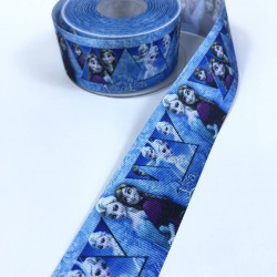 Mavi Elsa Figürlü Grogren Kurdele En 4 Cm-KDL-1165 Mavi Elsa Figürlü Grogren Kurdele En 4 Cm-KDL-1165