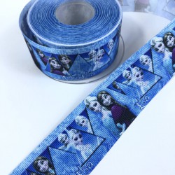 Mavi Elsa Figürlü Grogren Kurdele En 4 Cm-KDL-1165 Mavi Elsa Figürlü Grogren Kurdele En 4 Cm-KDL-1165