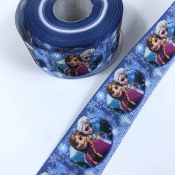 Renkli Anna Elsa Figürlü Grogren Kurdele En 4 Cm-KDL-1166