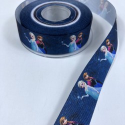 Lacivert Anna Elsa Figürlü Grogren Kurdele-KDL-1175 Lacivert Anna Elsa Figürlü Grogren Kurdele-KDL-1175