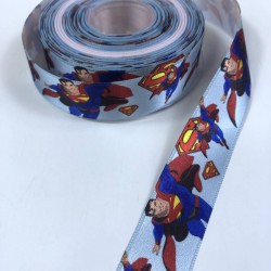 Superman Desenli Saten Kurdele En 2,5 Cm-KDL-1181