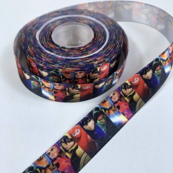 Renkli Karakter Figürlü Saten Kurdele En 2,5 Cm-KDL-1182