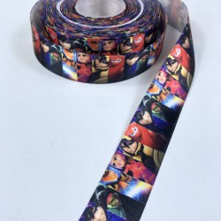 Renkli Karakter Figürlü Saten Kurdele En 2,5 Cm-KDL-1182