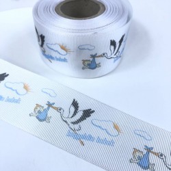 Leylek Desenli Grogren Kurdele En 4 Cm-KDL-1184 Leylek Desenli Grogren Kurdele En 4 Cm-KDL-1184