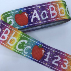 Rengarenk Zeminlli Sayı Desenli Grogren Kurdele-KDL-1223