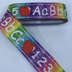 Rengarenk Zeminlli Sayı Desenli Grogren Kurdele-KDL-1223