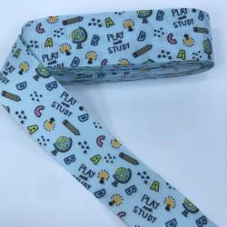 Su Yeşili Play And Study Desenli Grogren Kurdele-KDL-1226