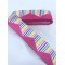 Pembe Rengarenk Çizgi Desenli Grogren Kurdele-KDL-1239