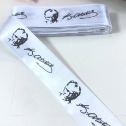Atatürk İmzalı Saten Kurdele 4 Cm 1 Metre-KDL-1254