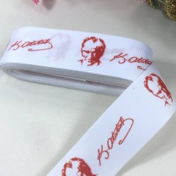 Kırmızı Beyaz Zeminli Atatürk İmzalı Grogren Kurdele-KDL-1258 Kırmızı Beyaz Zeminli Atatürk İmzalı Grogren Kurdele-KDL-1258