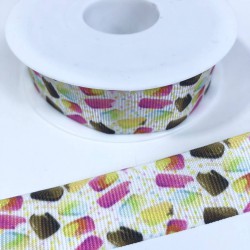 Dondurma Desenli Renkli Grogren Kurdele-KDL-2132