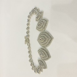 Gümüş Baklava Desenli Taşlı Kemer-KEMER-1 Gümüş Baklava Desenli Taşlı Kemer-KEMER-1