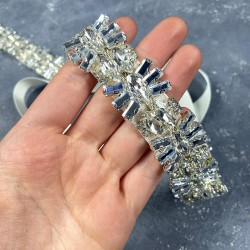 Gümüş Baget Taşlı Abiye Elbise Kemeri Bel Aksesuarı-KEMER-13 Gümüş Baget Taşlı Abiye Elbise Kemeri Bel Aksesuarı-KEMER-13