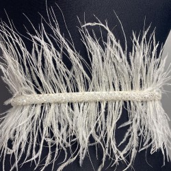 Ekru Tüylü Kristal Boncuklu Abiye Elbise Kemeri Bel Aksesuarı-KEMER-14 Ekru Tüylü Kristal Boncuklu Abiye Elbise Kemeri Bel Aksesuarı-KEMER-14