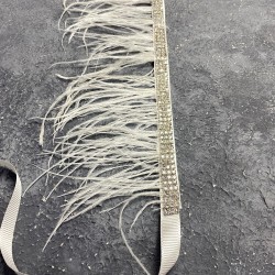 Ekru Tüylü Parlak Taşlı Abiye Elbise Kemeri Bel Aksesuarı-KEMER-21 Ekru Tüylü Parlak Taşlı Abiye Elbise Kemeri Bel Aksesuarı-KEMER-21