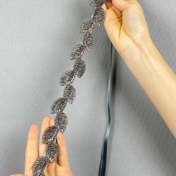 Antrasit Gri Taşlı Elbise Kemeri Ve Bel Aksesuarı-KEMER-37 Antrasit Gri Taşlı Elbise Kemeri Ve Bel Aksesuarı-KEMER-37