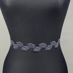 Lacivert Yaprak Taşlı Elbise Kemeri Ve Bel Aksesuarı-KEMER-39