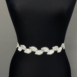 Beyaz Yaprak Taşlı Elbise Kemeri Ve Bel Aksesuarı-KEMER-40 Beyaz Yaprak Taşlı Elbise Kemeri Ve Bel Aksesuarı-KEMER-40