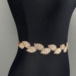Pudra Yaprak Taşlı Elbise Kemeri Ve Bel Aksesuarı-KEMER-41