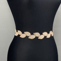 Pudra Yaprak Taşlı Elbise Kemeri Ve Bel Aksesuarı-KEMER-41