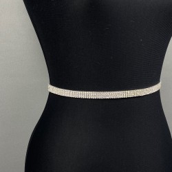Gümüş Taşlı İnce Elbise Aksesuarı Bel Kemeri-KEMER-45 Gümüş Taşlı İnce Elbise Aksesuarı Bel Kemeri-KEMER-45