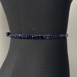 Lacivert Kristal Boncuklu Abiye Elbise Kemer Aksesuarı-KEMER-48