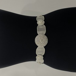 Gümüş Hasırlı Taşlı Arnavut Şalvar Kemeri-KEMER-5 Gümüş Hasırlı Taşlı Arnavut Şalvar Kemeri-KEMER-5