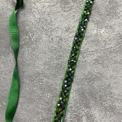 Zümrüt Yeşili Kristal Boncuklu Abiye Elbise Kemer Aksesuarı-KEMER-50