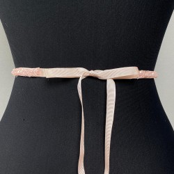 Pudra Kristal Boncuklu Abiye Elbise Kemer Aksesuarı-KEMER-51