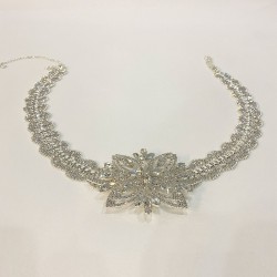 Gümüş Yıldız Desenli Abiye Taşlı Arnavut Kemeri-KEMER-8 Gümüş Yıldız Desenli Abiye Taşlı Arnavut Kemeri-KEMER-8