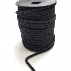 Siyah Kordon İp 6 mm 1 mt-KHC-1033