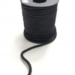 Siyah Kordon İp 4 mm 1 mt-KHC-1055