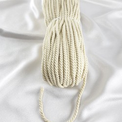 Kordon İp Mat Krem Rengi 8 mm 10 metre-KHC-1083 Kordon İp Mat Krem Rengi 8 mm 10 metre-KHC-1083