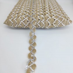 Gümüş İpli Hasır Dekoratif Şerit-KHC-1105