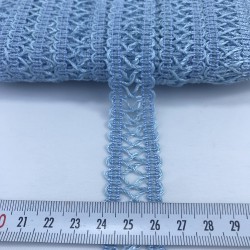 Bebe Mavi Çapraz Desen Dekoratif Şerit-KHC-1116